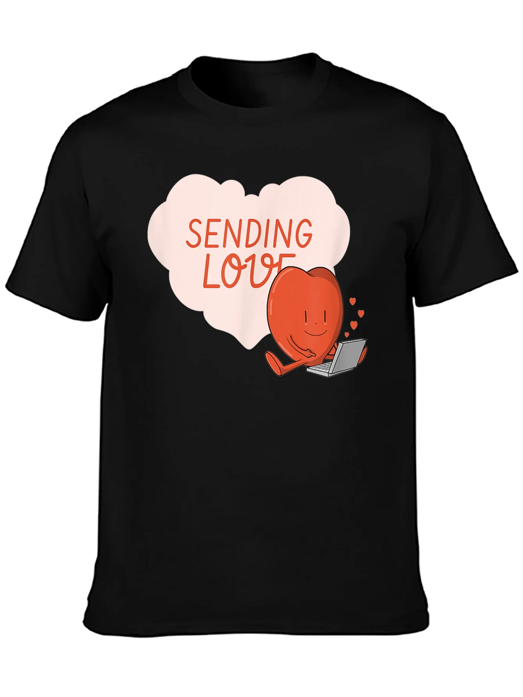 Sending Love T-Shirt - Heart with Laptop Valentines Day Tee product image 2
