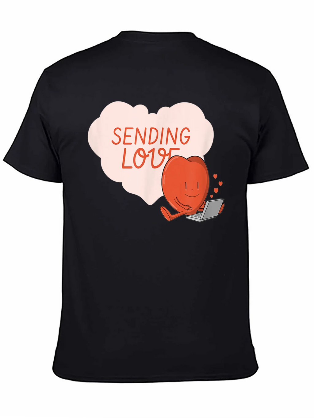 Sending Love T-Shirt - Heart with Laptop Valentines Day Tee product image 3
