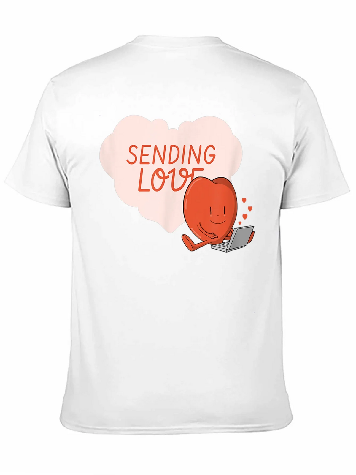 Sending Love T-Shirt - Heart with Laptop Valentines Day Tee product image 7