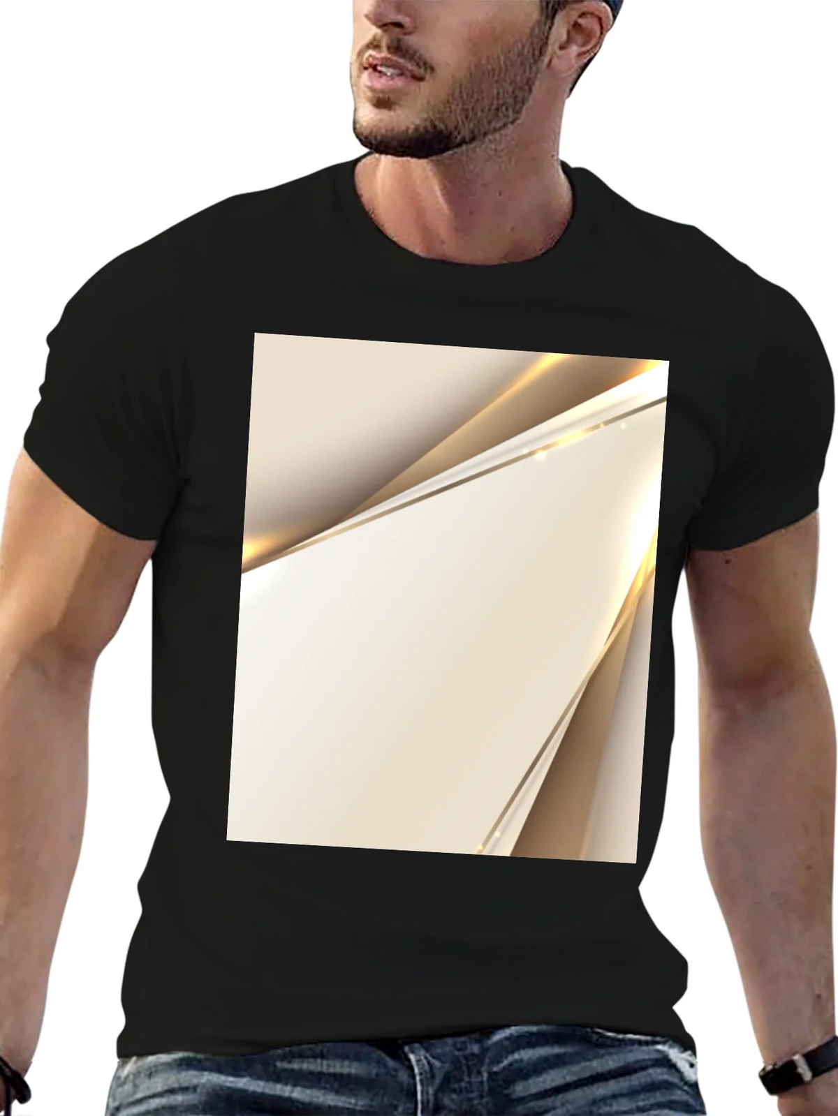 Modern Abstract Art Black T-Shirt product image 6
