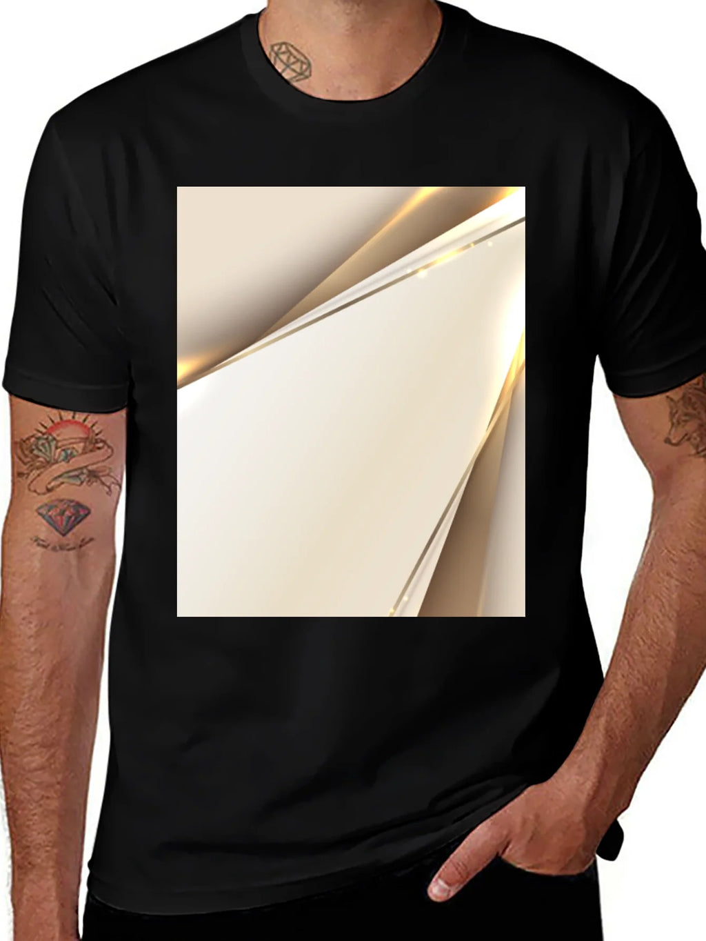 Modern Abstract Art Black T-Shirt product image 1
