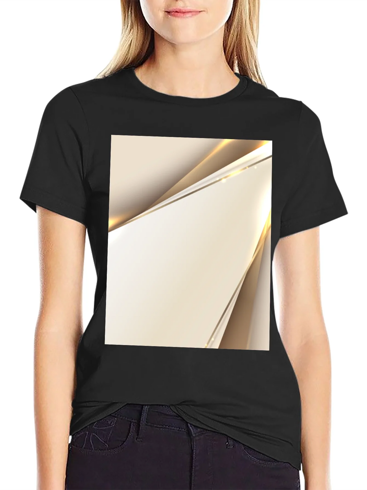 Modern Abstract Art Black T-Shirt product image 2
