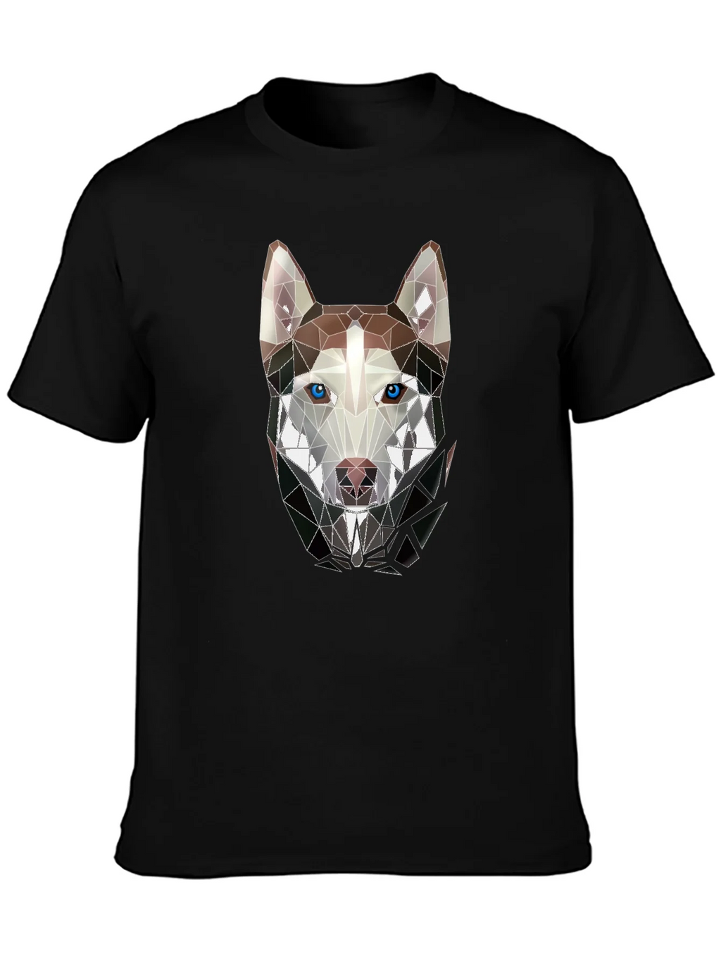 Geometric Husky Graphic Tee - Stylish Mens Black T-Shirt product image 3