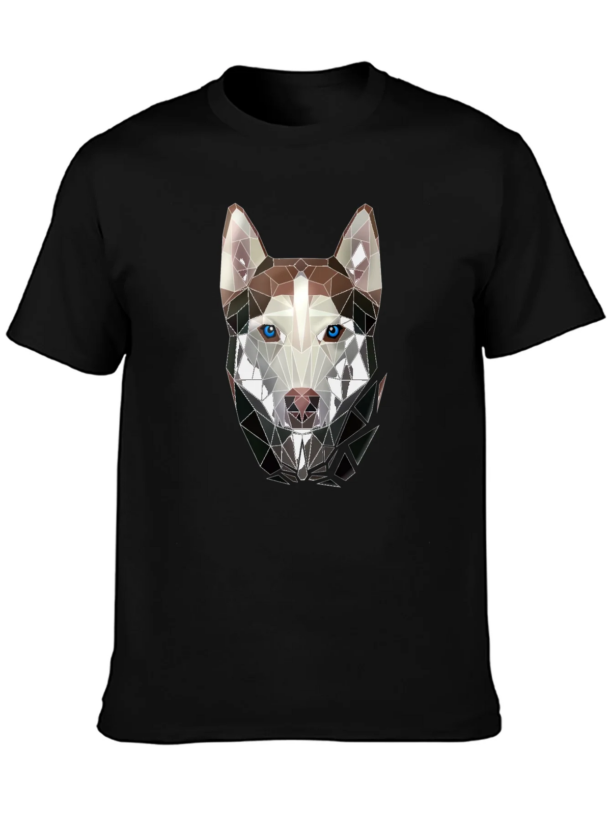 Geometric Husky Graphic Tee - Stylish Mens Black T-Shirt product image 3
