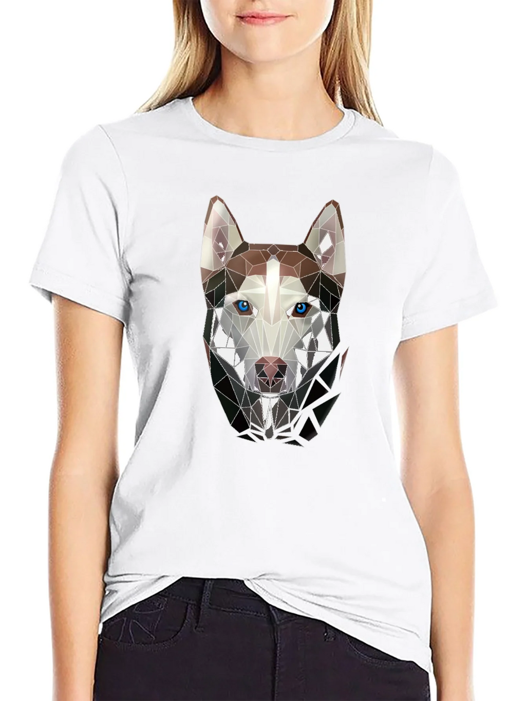 Geometric Husky Graphic Tee - Stylish Mens Black T-Shirt product image 8
