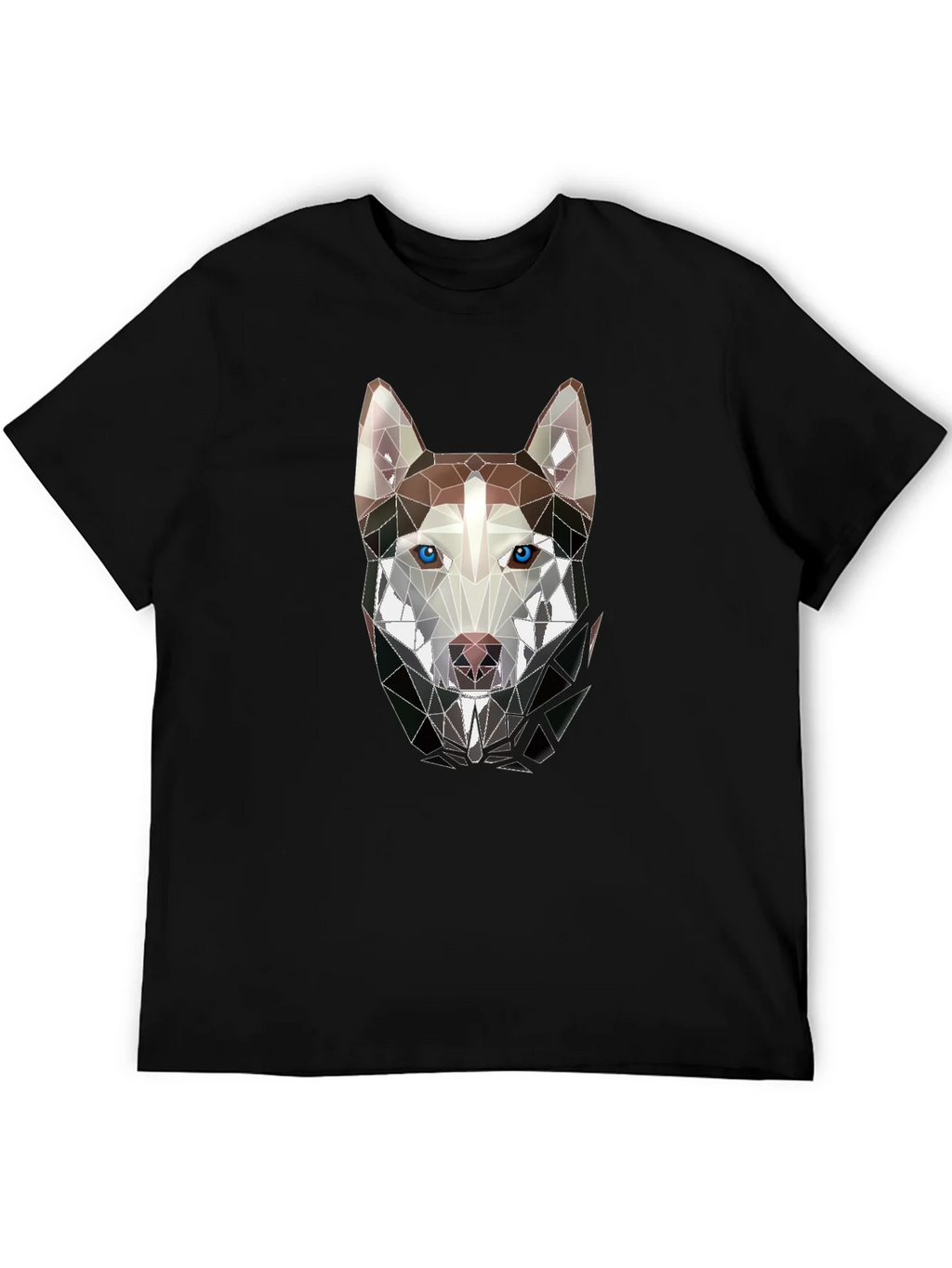 Geometric Husky Graphic Tee - Stylish Mens Black T-Shirt product image 5