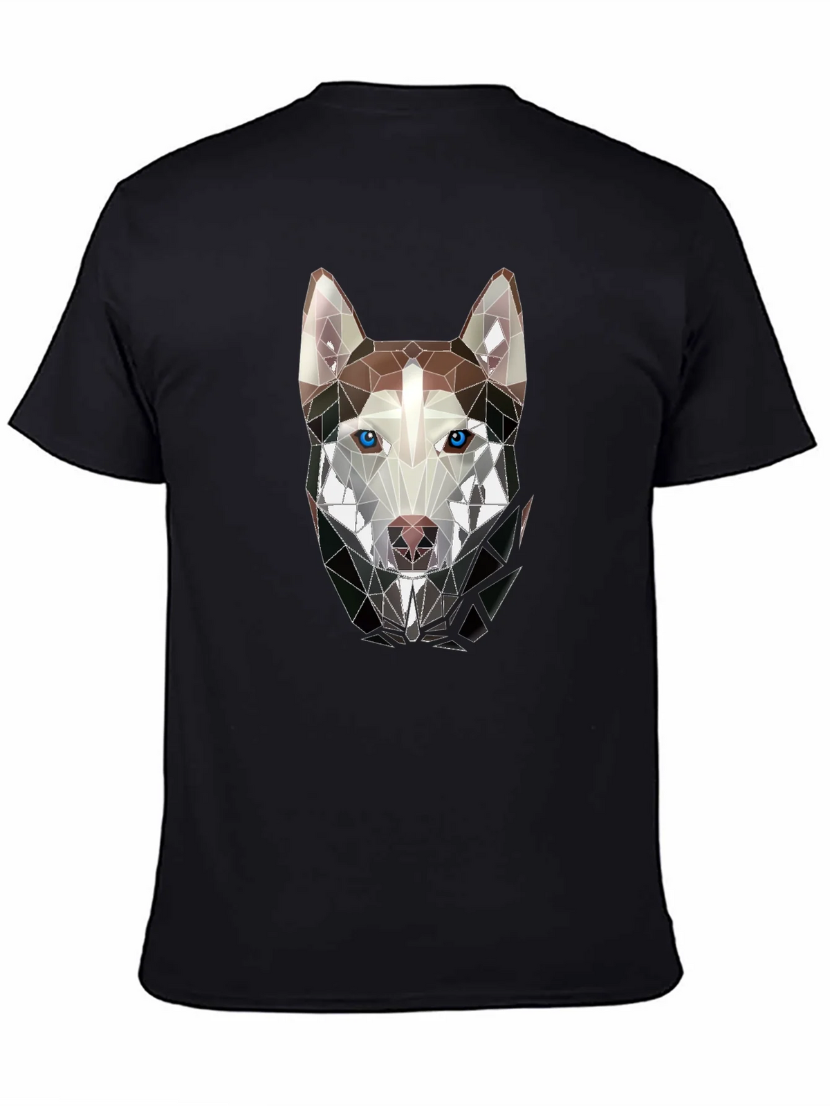 Geometric Husky Graphic Tee - Stylish Mens Black T-Shirt product image 4