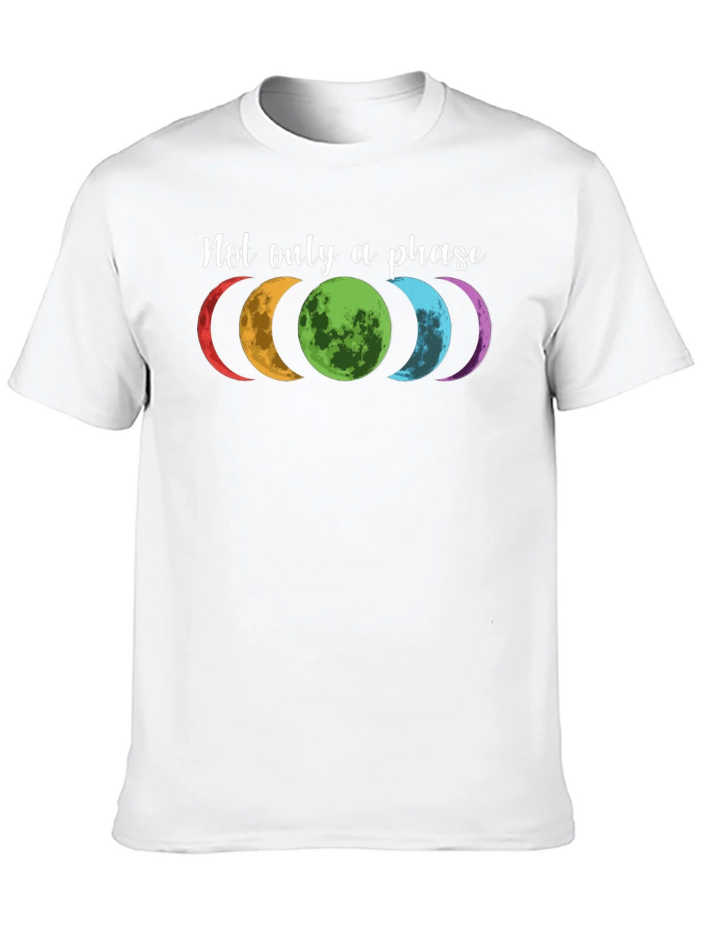 Colorful Moon Phases Graphic T-Shirt - Not Just a Phase product image 9