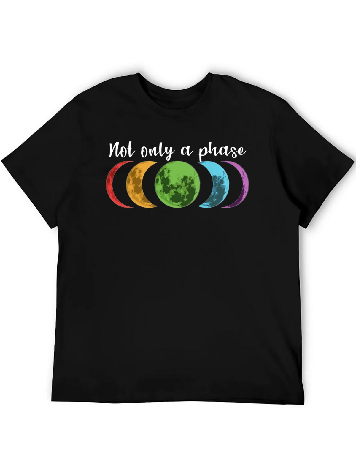 Colorful Moon Phases Graphic T-Shirt - Not Just a Phase product image 5