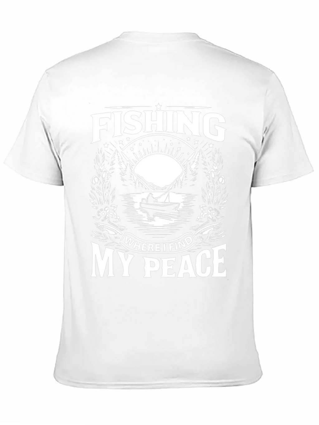Fishing Where I Find My Peace Black Graphic Tee product image 10