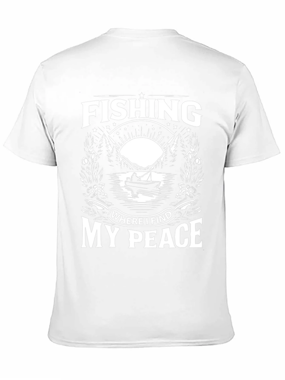 Fishing Where I Find My Peace Black Graphic Tee product image 10