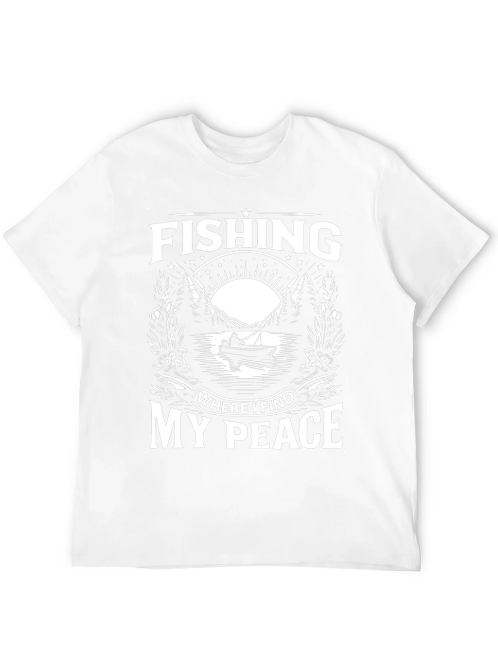 Fishing Where I Find My Peace Black Graphic Tee product image 11