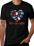 Peace Love Nursing T-Shirt - Medical Heart Design product image 1