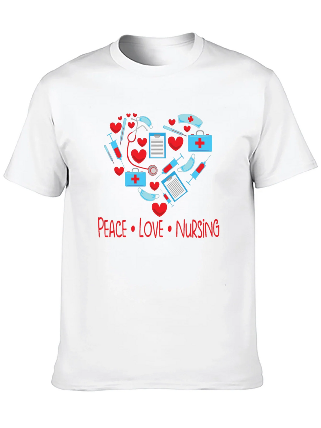 Peace Love Nursing T-Shirt - Medical Heart Design product image 9