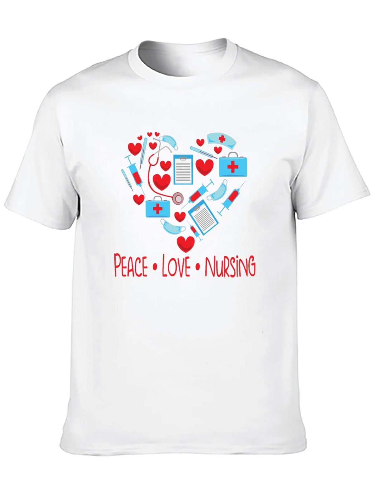 Peace Love Nursing T-Shirt - Medical Heart Design product image 9