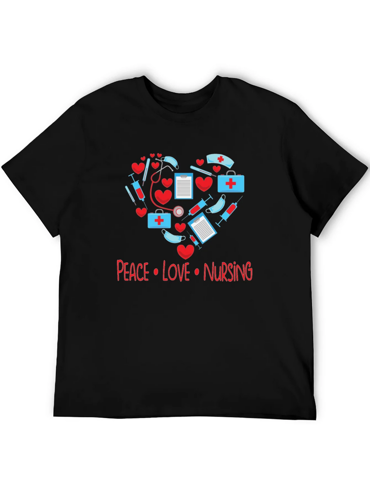 Peace Love Nursing T-Shirt - Medical Heart Design product image 5