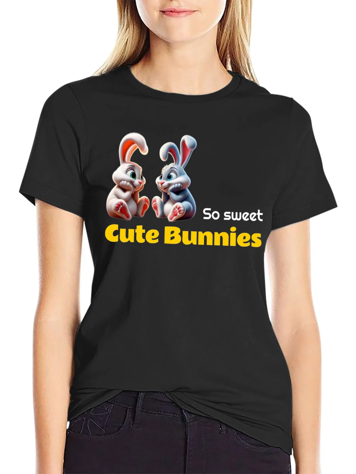 Cute Bunnies Graphic Tee - So Sweet! product image 2