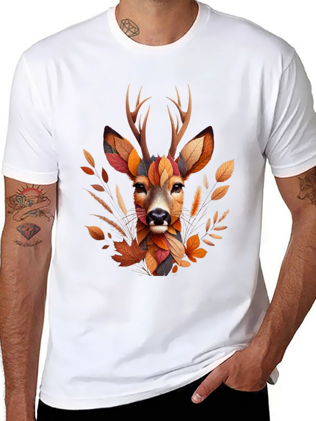 Autumn Deer Graphic T-Shirt - Nature Inspired Art product image 5