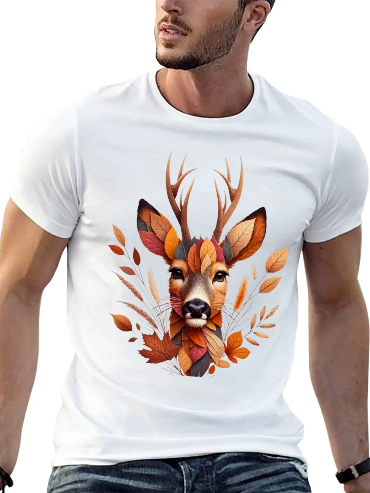 Autumn Deer Graphic T-Shirt - Nature Inspired Art product image 9