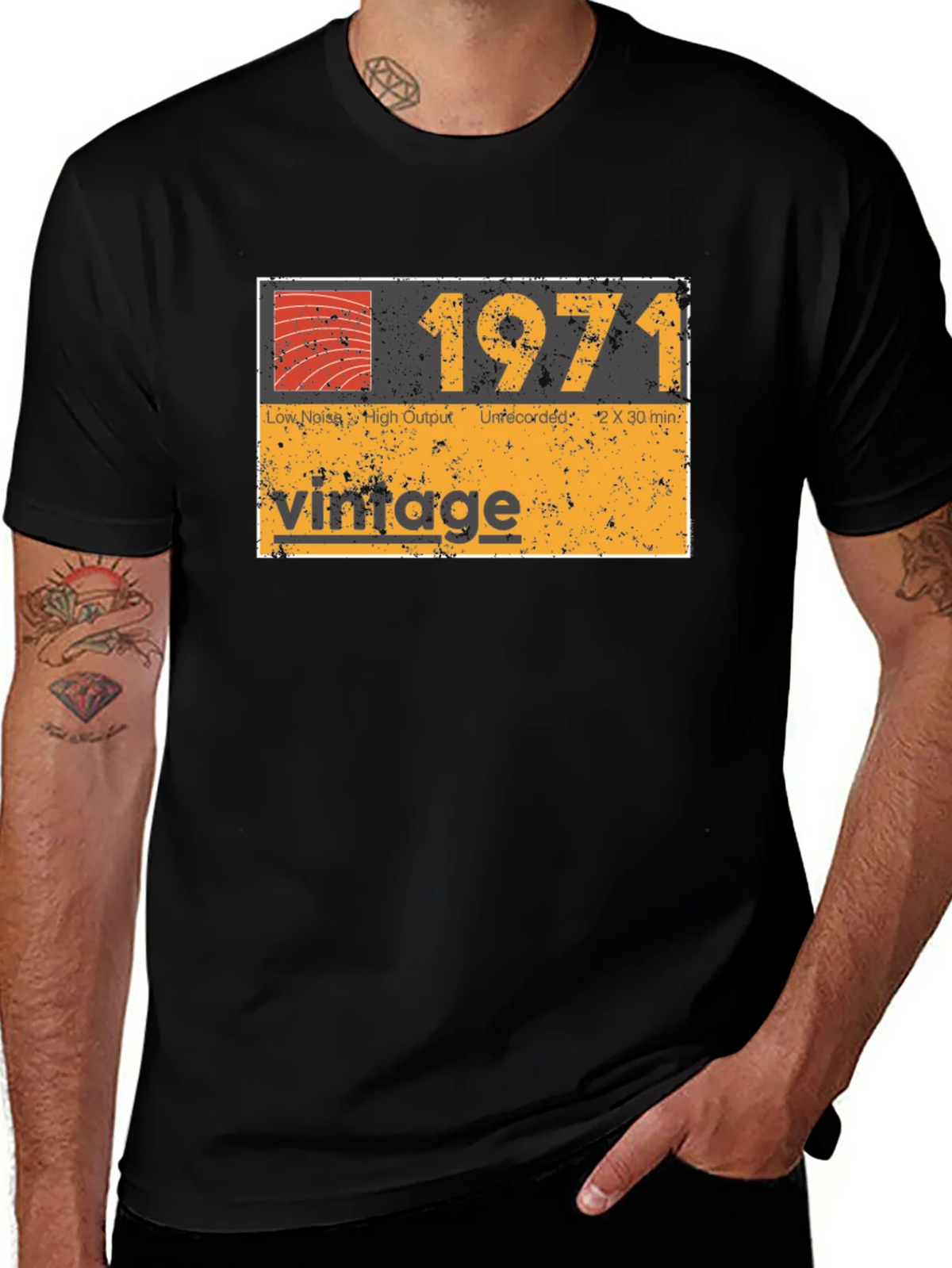 Vintage 1971 Cassette Tape Design T-Shirt product image 1