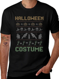 Halloween Costume Sweater Pattern Black T-Shirt product image 1
