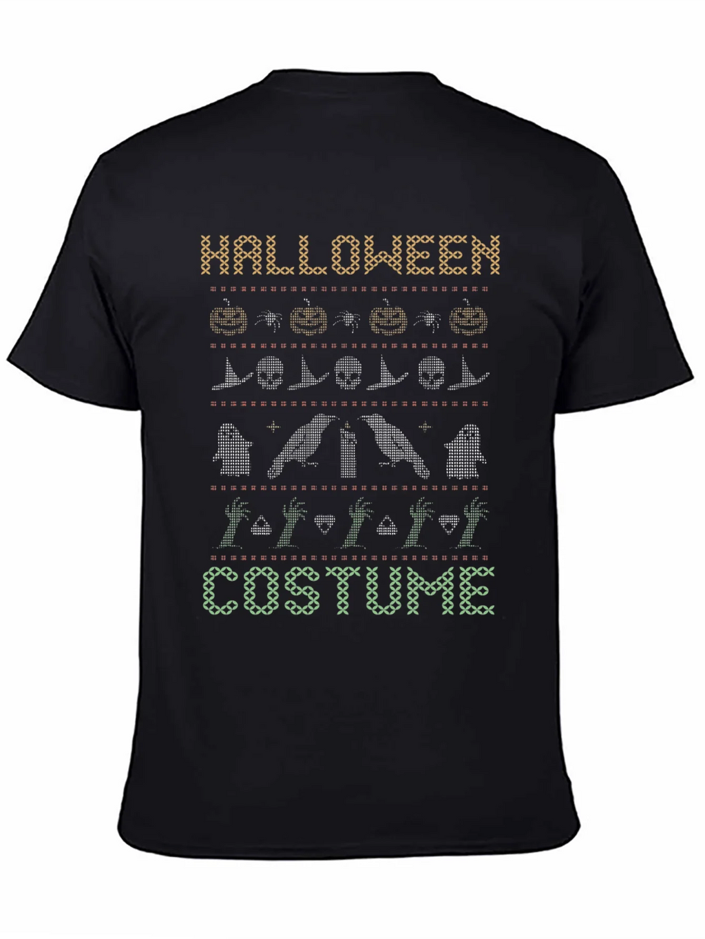 Halloween Costume Sweater Pattern Black T-Shirt product image 4