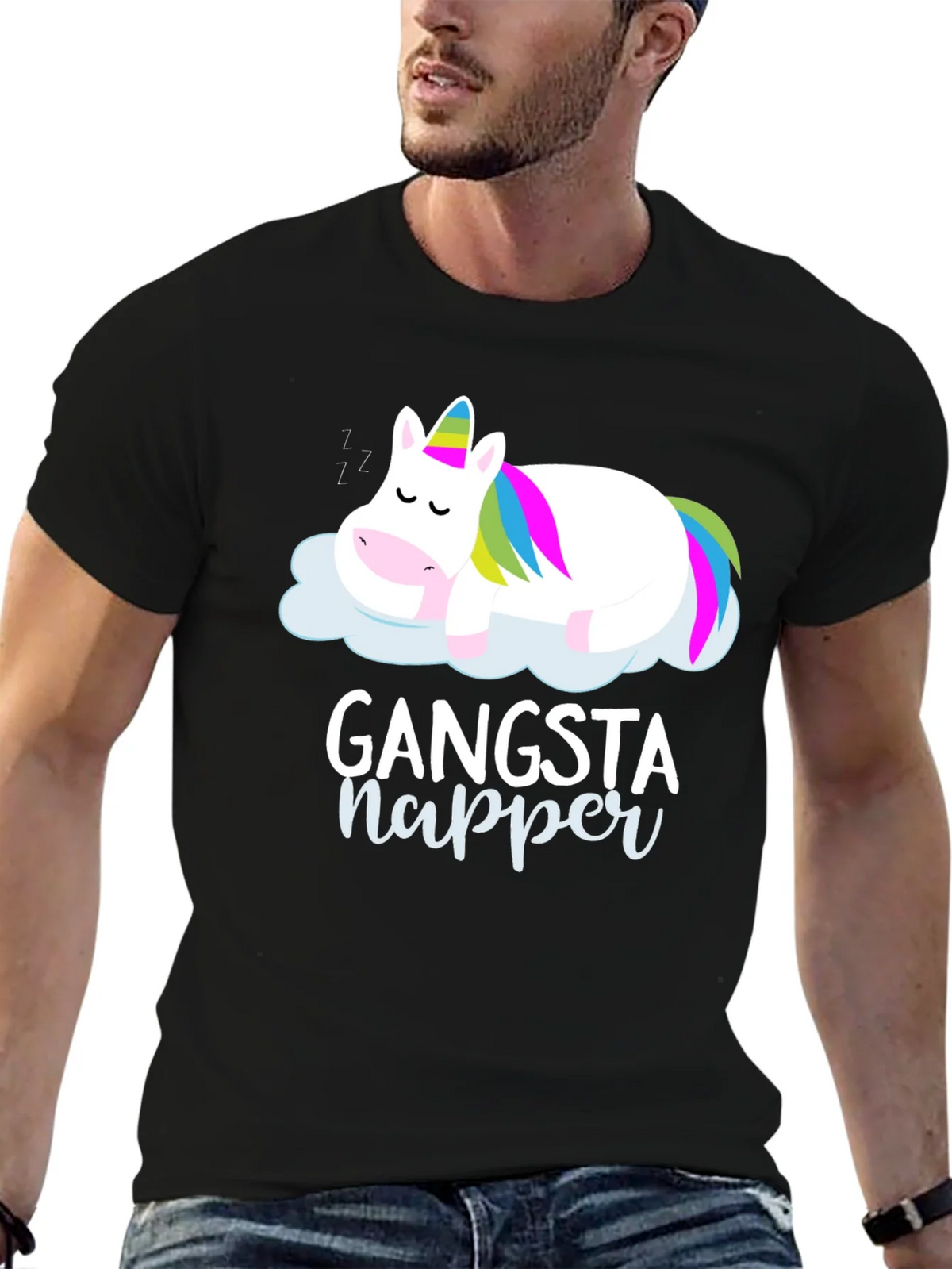 Gangsta Napper Unicorn Graphic T-Shirt product image 6