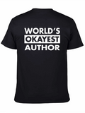 Worlds Okayest Author Graphic Tee - Black product image 1