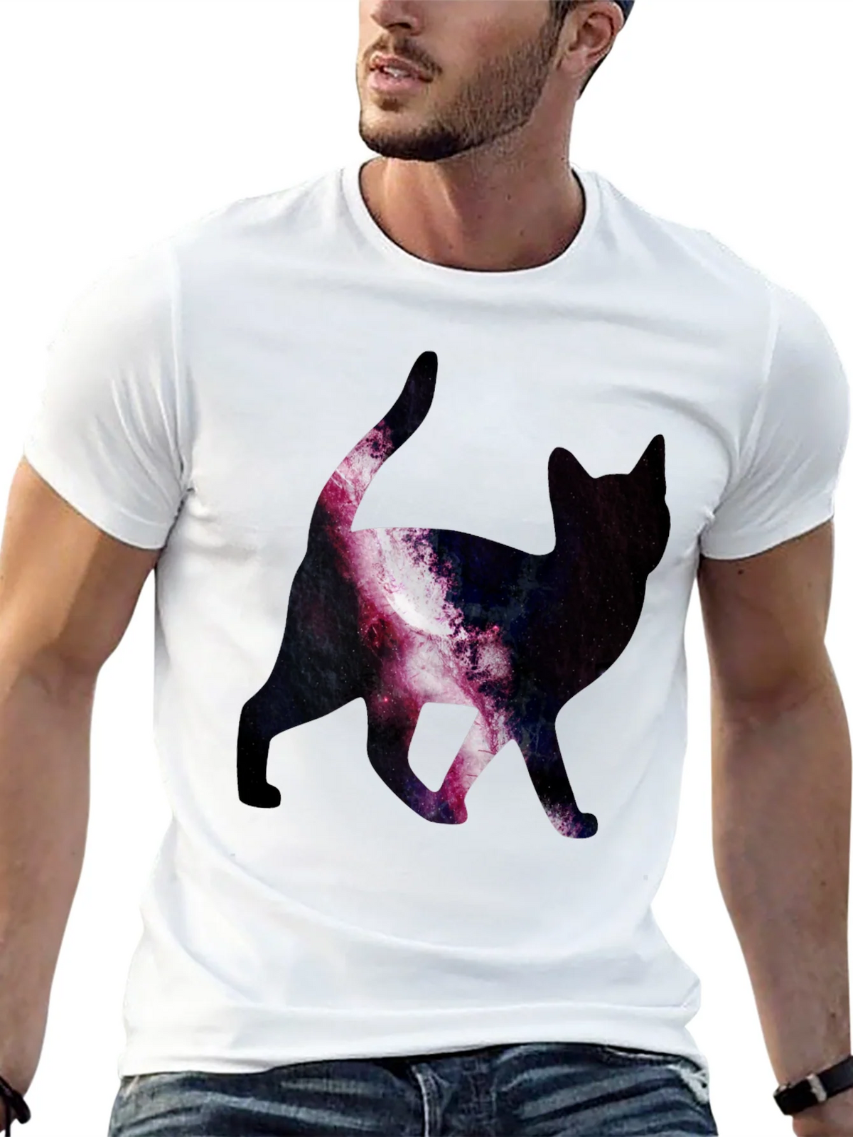 Galaxy Cat Print T-Shirt - Stylish & Unique product image 12