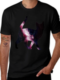 Galaxy Cat Print T-Shirt - Stylish & Unique product image 1