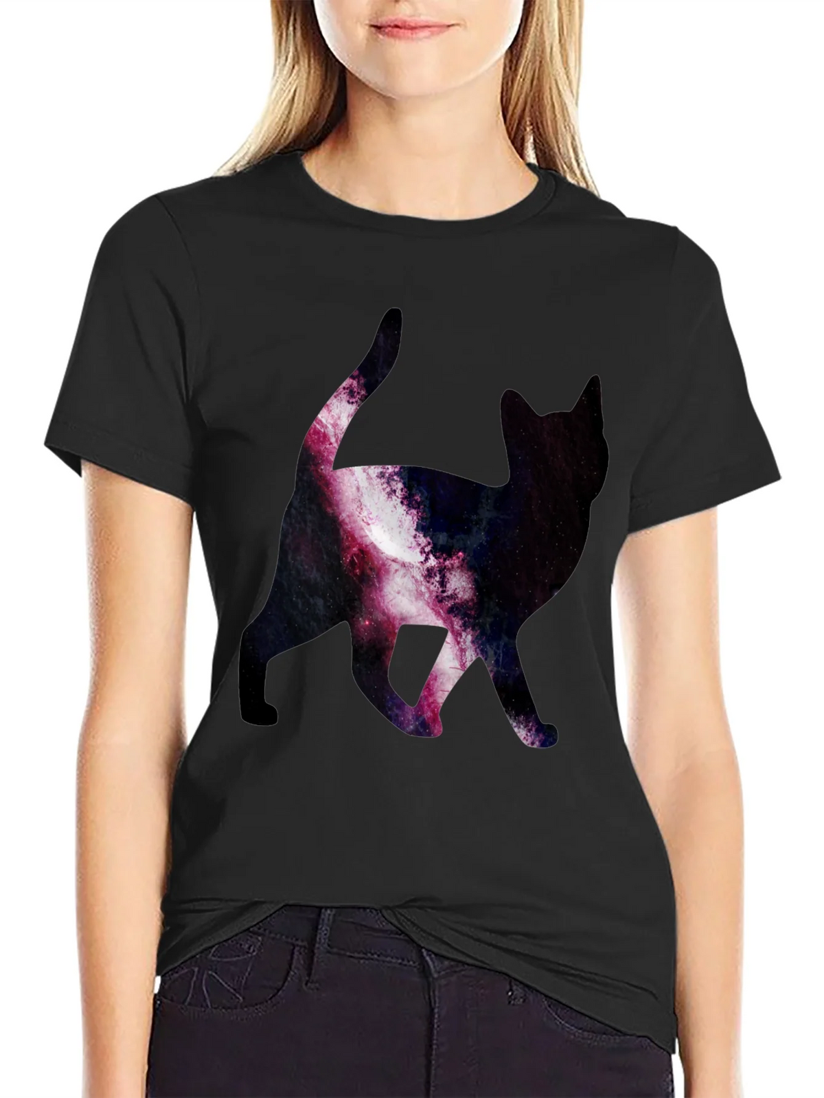 Galaxy Cat Print T-Shirt - Stylish & Unique product image 2