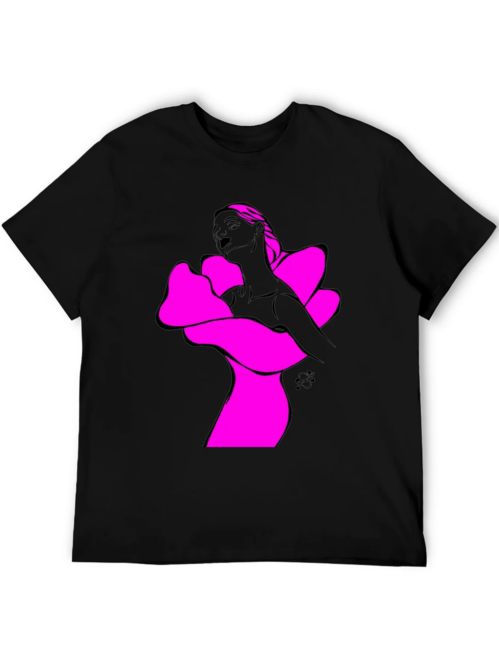 Abstract Woman Graphic Tee - Bold Black Shirt product image 5