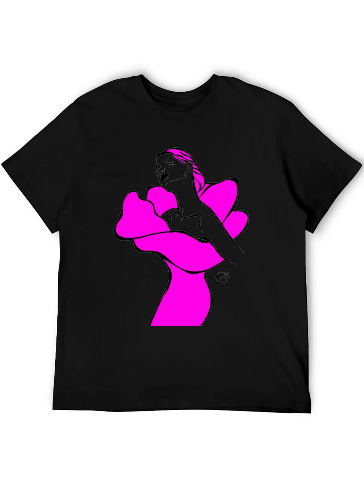 Abstract Woman Graphic Tee - Bold Black Shirt product image 5