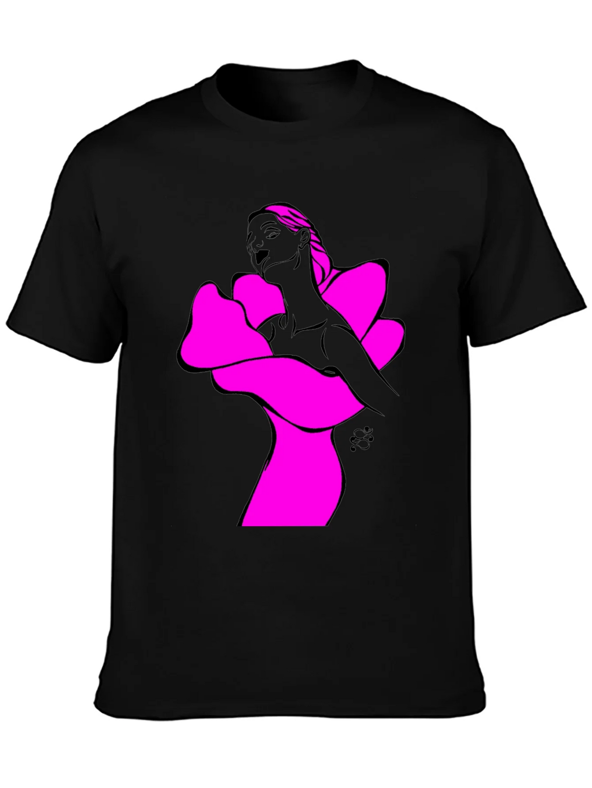 Abstract Woman Graphic Tee - Bold Black Shirt product image 3
