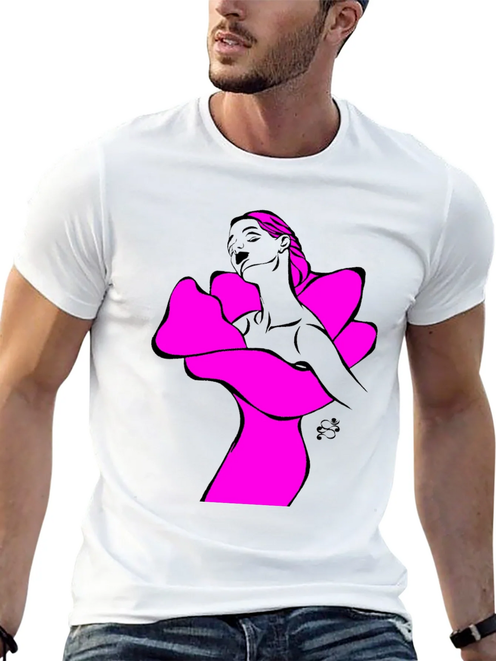 Abstract Woman Graphic Tee - Bold Black Shirt product image 12