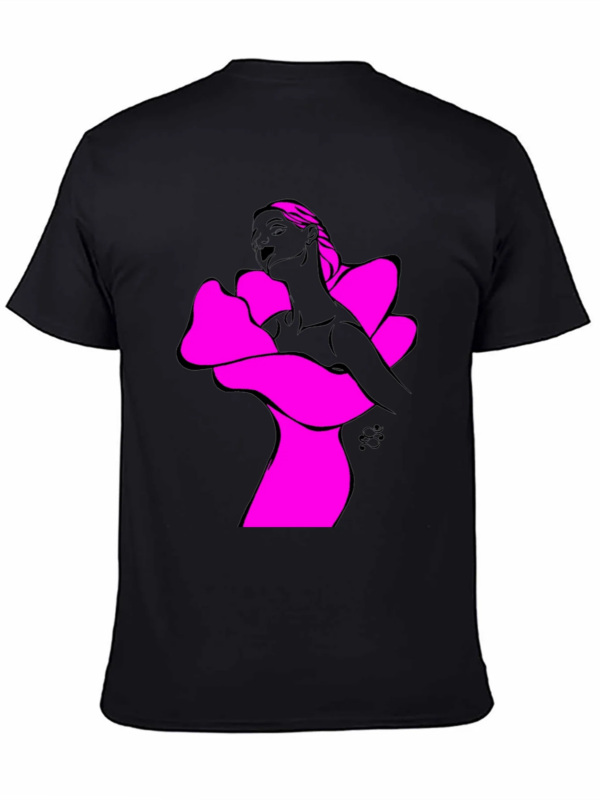 Abstract Woman Graphic Tee - Bold Black Shirt product image 4