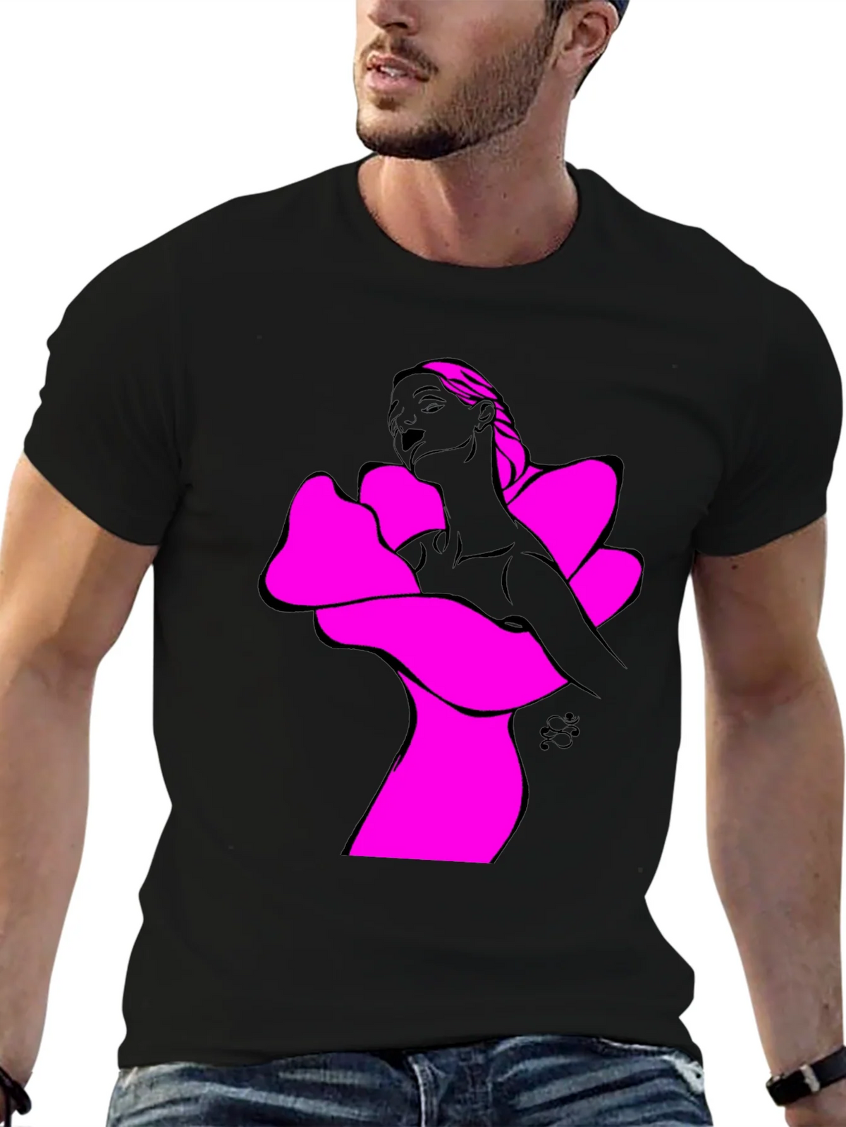 Abstract Woman Graphic Tee - Bold Black Shirt product image 6
