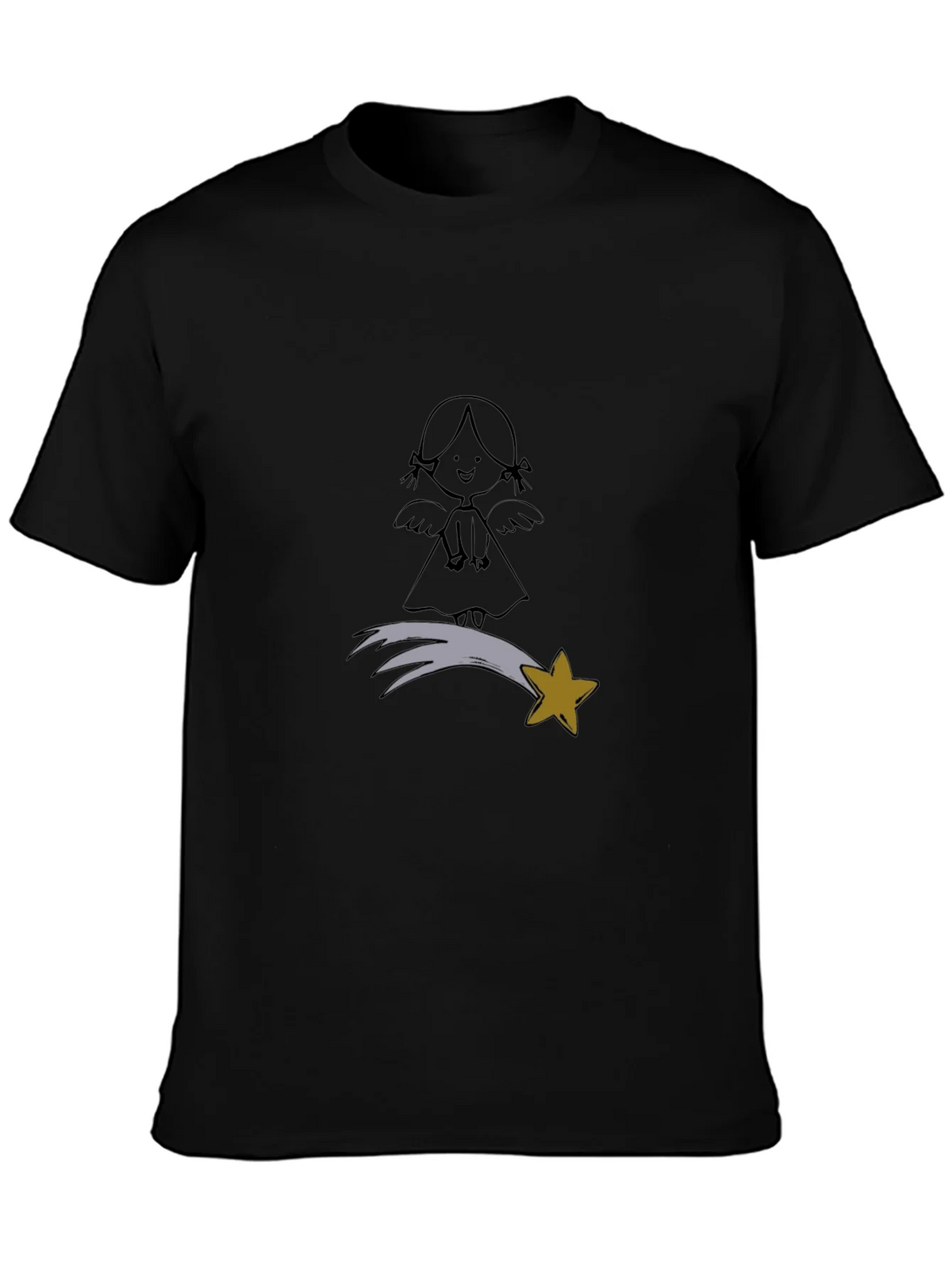 Angel & Star Graphic Black T-Shirt product image 3