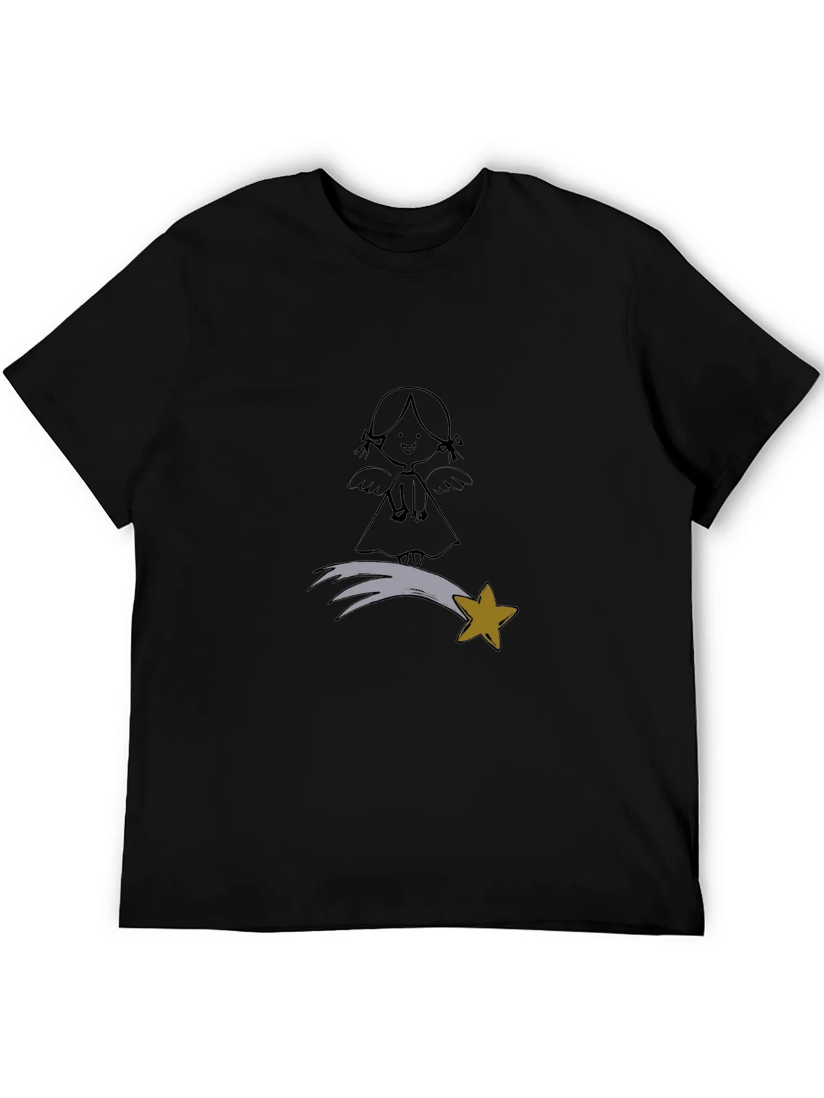 Angel & Star Graphic Black T-Shirt product image 5
