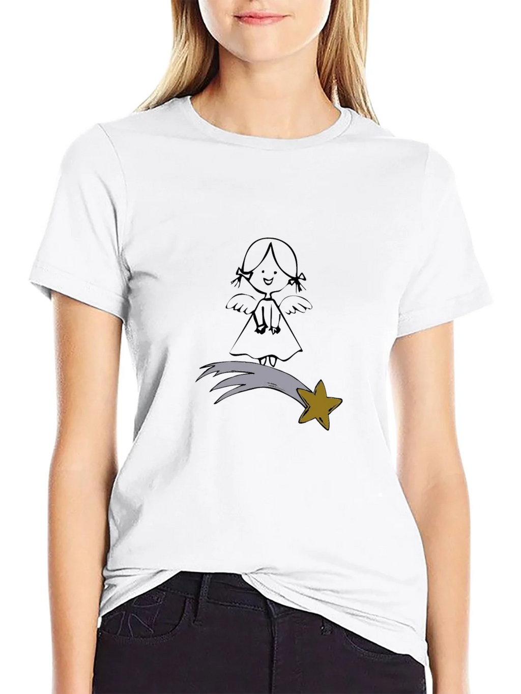 Angel & Star Graphic Black T-Shirt product image 8