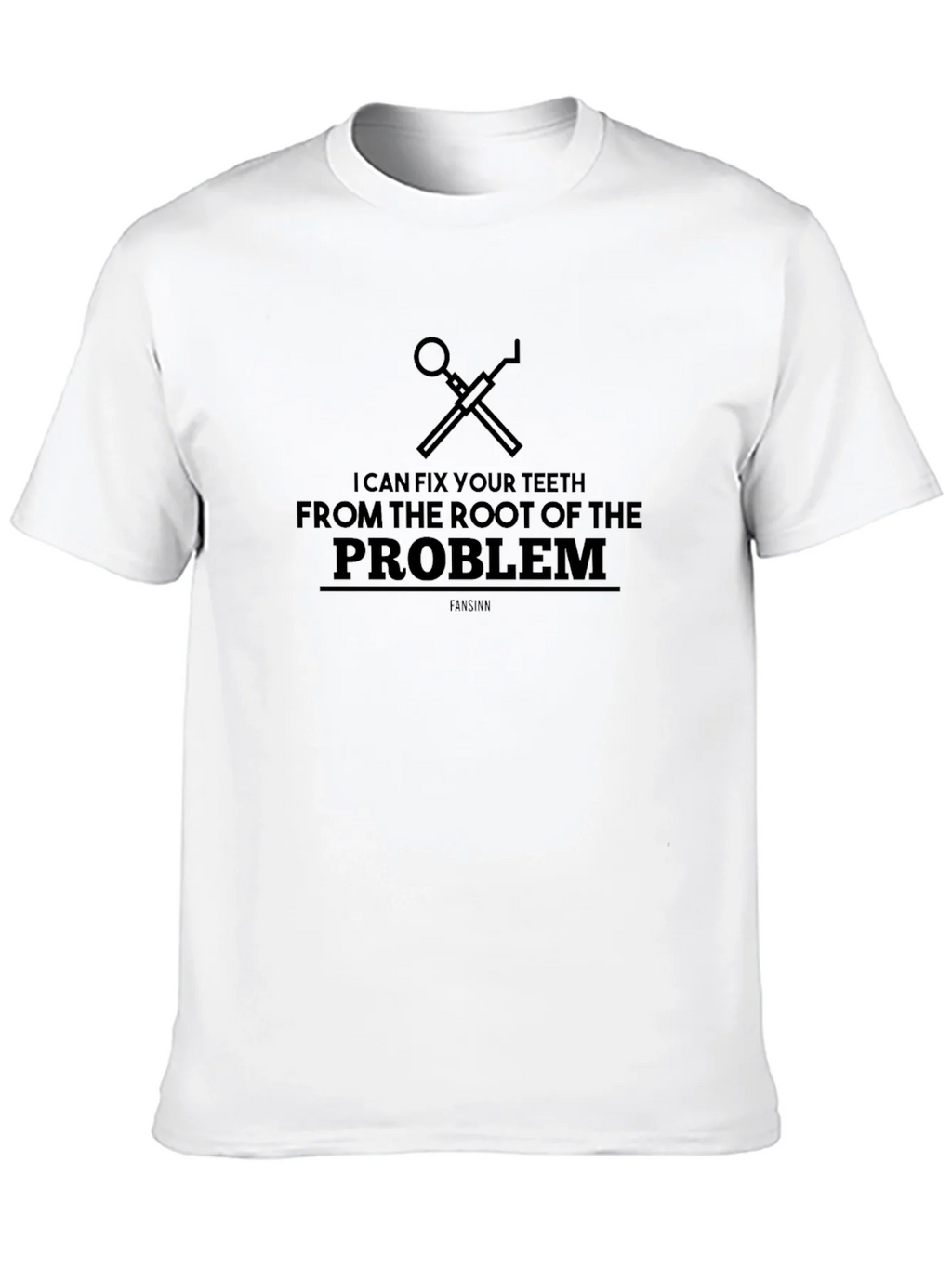 Dentist Humor Black T-Shirt - Root of the Problem product image 3