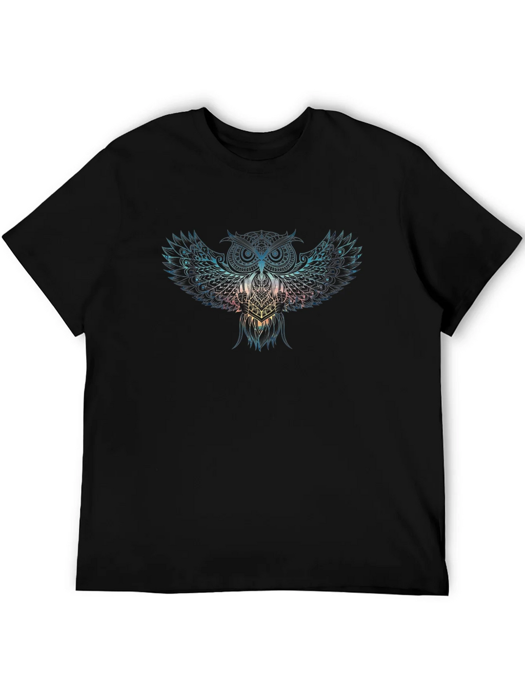 Mens Black Owl Graphic Print T-Shirt product image 5
