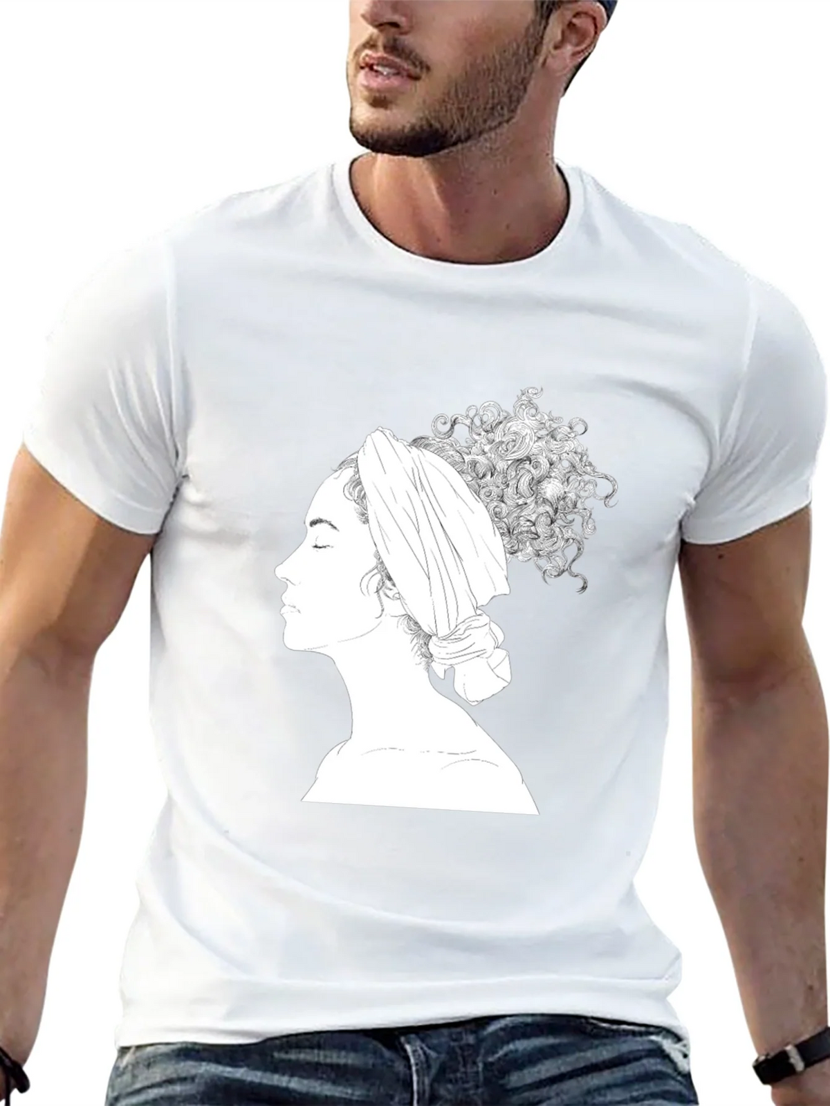 Elegant Woman Graphic Tee - Artistic Black T-Shirt product image 12