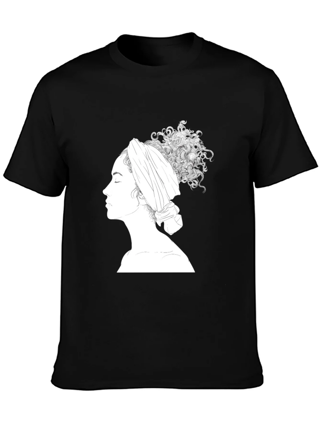 Elegant Woman Graphic Tee - Artistic Black T-Shirt product image 3