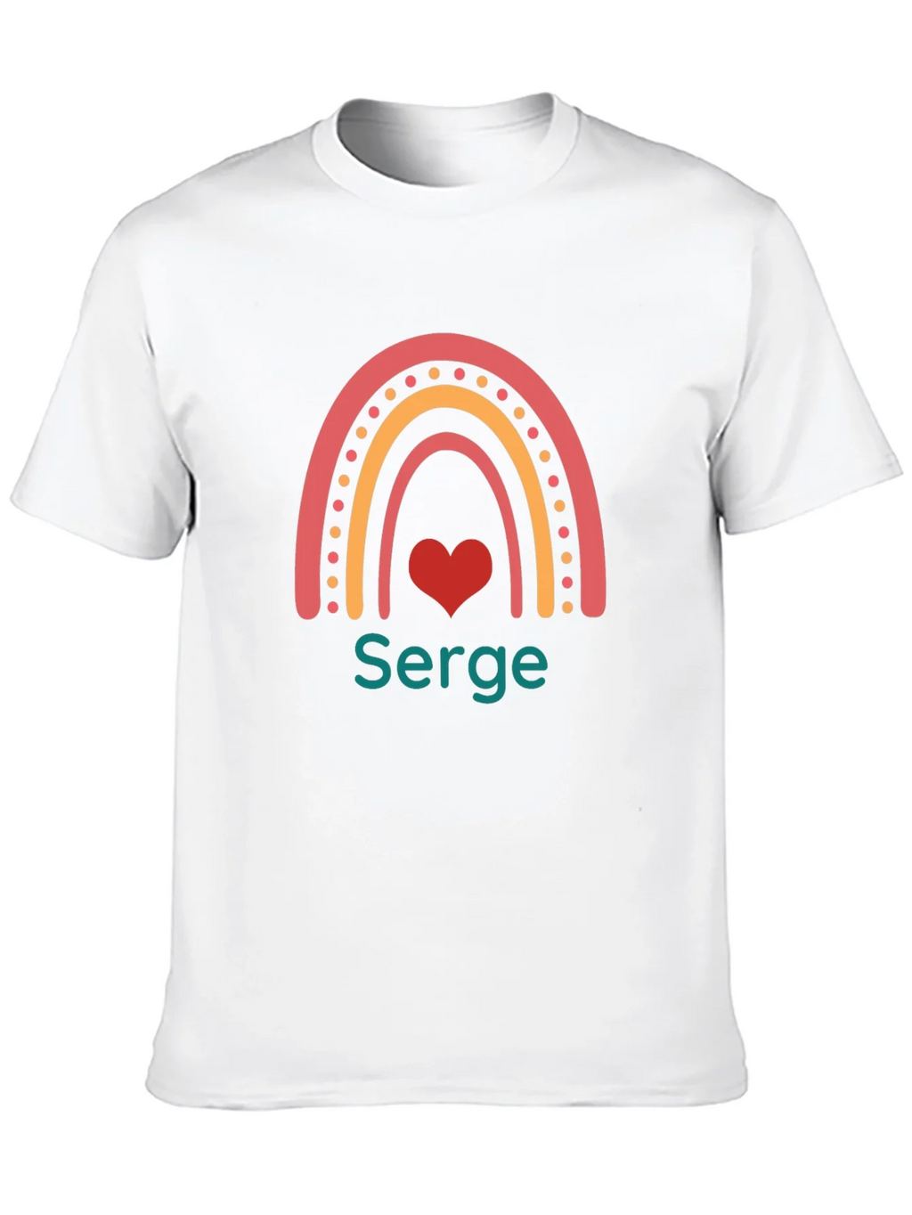 Rainbow Heart Serge T-Shirt - Custom Name Tee product image 9