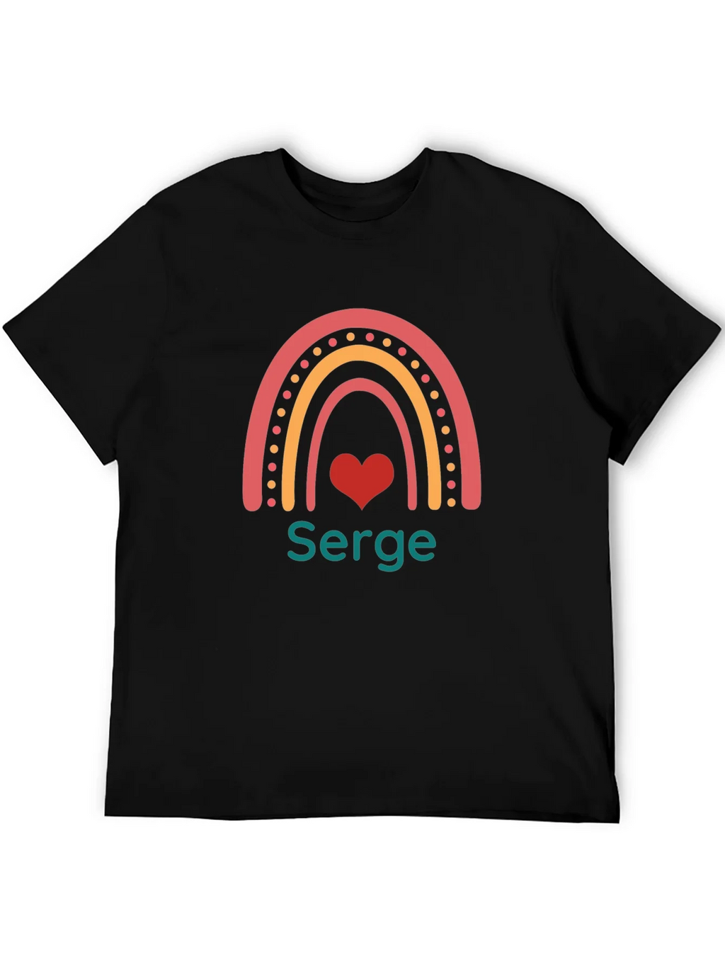 Rainbow Heart Serge T-Shirt - Custom Name Tee product image 5
