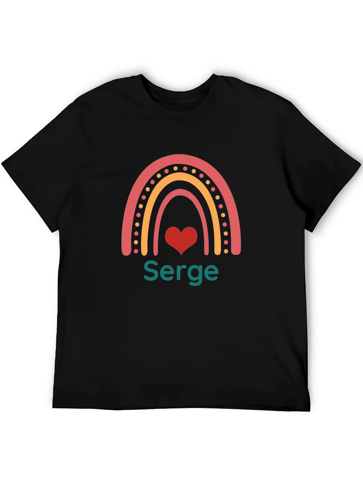 Rainbow Heart Serge T-Shirt - Custom Name Tee product image 5