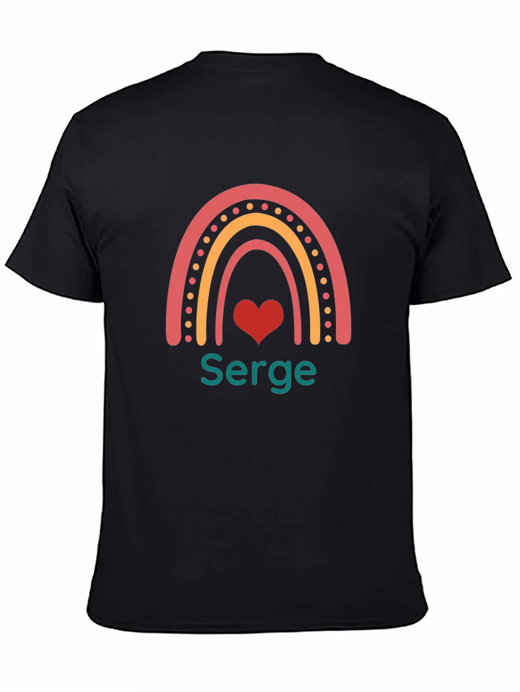 Rainbow Heart Serge T-Shirt - Custom Name Tee product image 4
