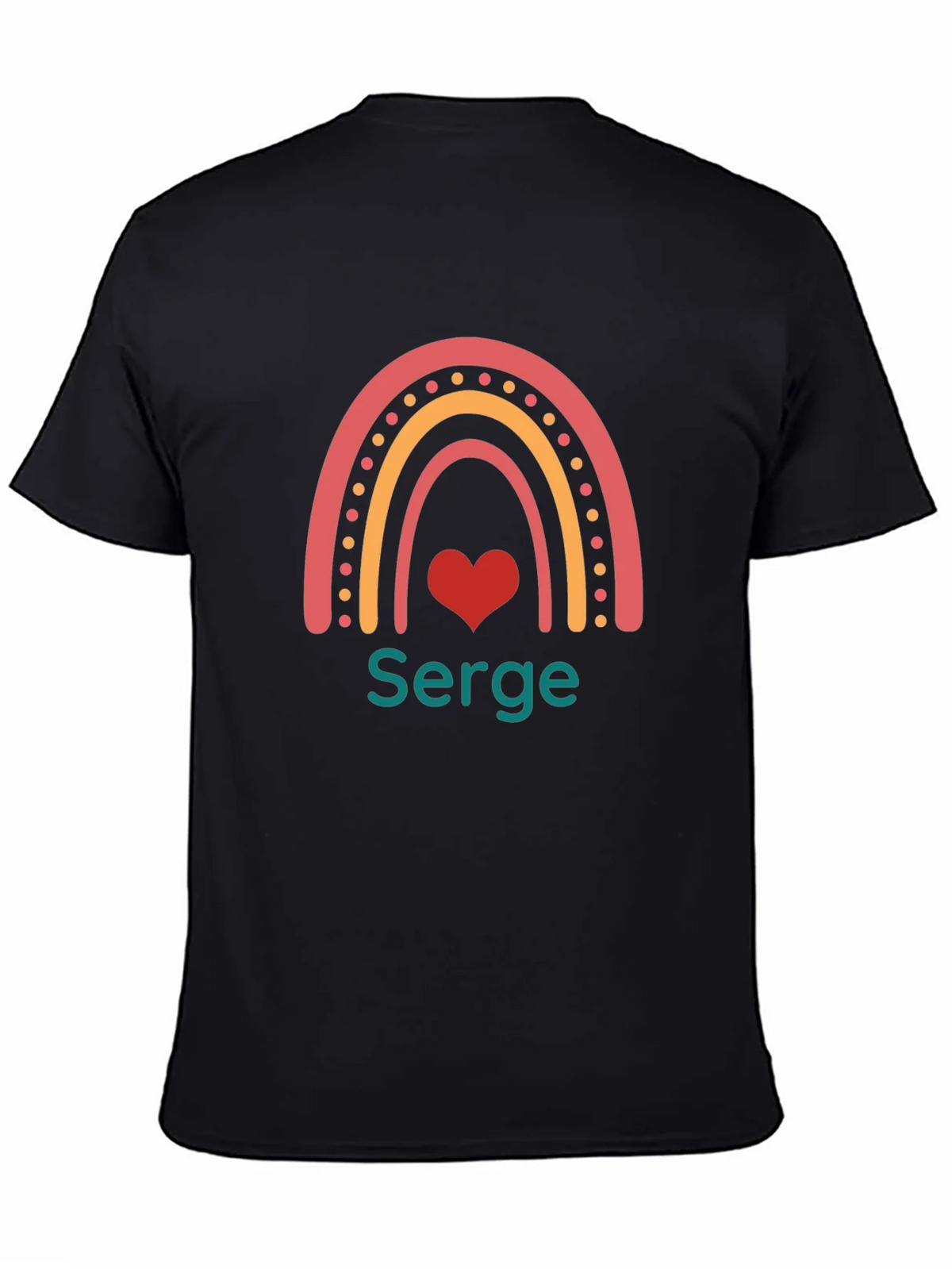 Rainbow Heart Serge T-Shirt - Custom Name Tee product image 4