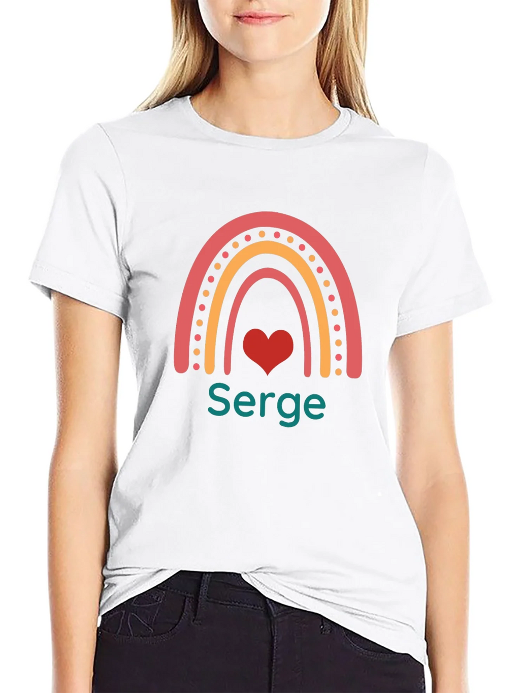 Rainbow Heart Serge T-Shirt - Custom Name Tee product image 8